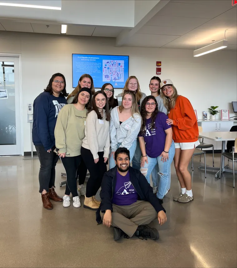 A group of student leaders in The A Center lobby